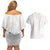 White Sunday Lotu Tamaiti Couples Matching Off Shoulder Short Dress and Hawaiian Shirt Polynesian Wave Pastel Nude - Polynesian Pride