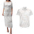 White Sunday Lotu Tamaiti Couples Matching Puletasi and Hawaiian Shirt Polynesian Wave Pastel Nude - Polynesian Pride