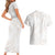 White Sunday Lotu Tamaiti Couples Matching Short Sleeve Bodycon Dress and Hawaiian Shirt Polynesian Wave Pastel Nude - Polynesian Pride