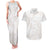 White Sunday Lotu Tamaiti Couples Matching Tank Maxi Dress and Hawaiian Shirt Polynesian Wave Pastel Nude - Polynesian Pride