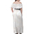 White Sunday Lotu Tamaiti Family Matching Off Shoulder Maxi Dress and Hawaiian Shirt Polynesian Wave Pastel Nude - Polynesian Pride