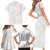 White Sunday Lotu Tamaiti Family Matching Short Sleeve Bodycon Dress and Hawaiian Shirt Polynesian Wave Pastel Nude - Polynesian Pride