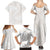 White Sunday Lotu Tamaiti Family Matching Summer Maxi Dress and Hawaiian Shirt Polynesian Wave Pastel Nude - Polynesian Pride