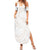 White Sunday Lotu Tamaiti Family Matching Summer Maxi Dress and Hawaiian Shirt Polynesian Wave Pastel Nude - Polynesian Pride