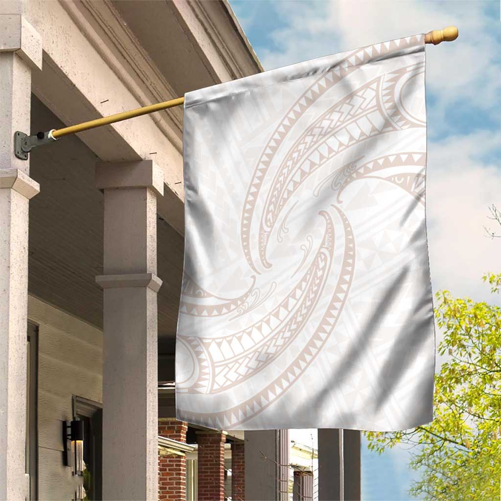 White Sunday Lotu Tamaiti Garden Flag Polynesian Wave Pastel Nude - Polynesian Pride