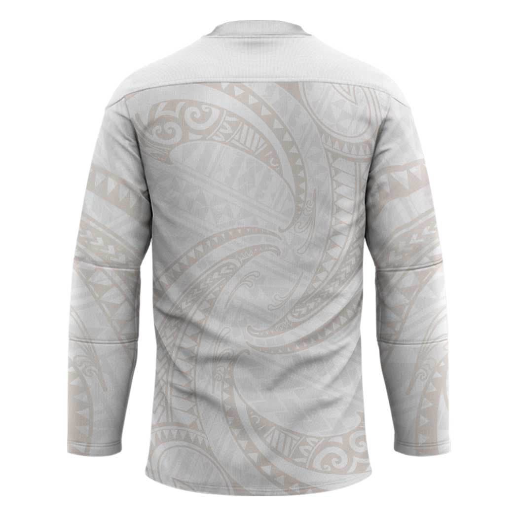 White Sunday Lotu Tamaiti Hockey Jersey Polynesian Wave Pastel Nude - Polynesian Pride