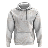 White Sunday Lotu Tamaiti Hoodie Polynesian Wave Pastel Nude - Polynesian Pride