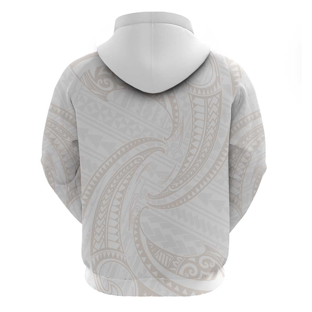White Sunday Lotu Tamaiti Hoodie Polynesian Wave Pastel Nude - Polynesian Pride