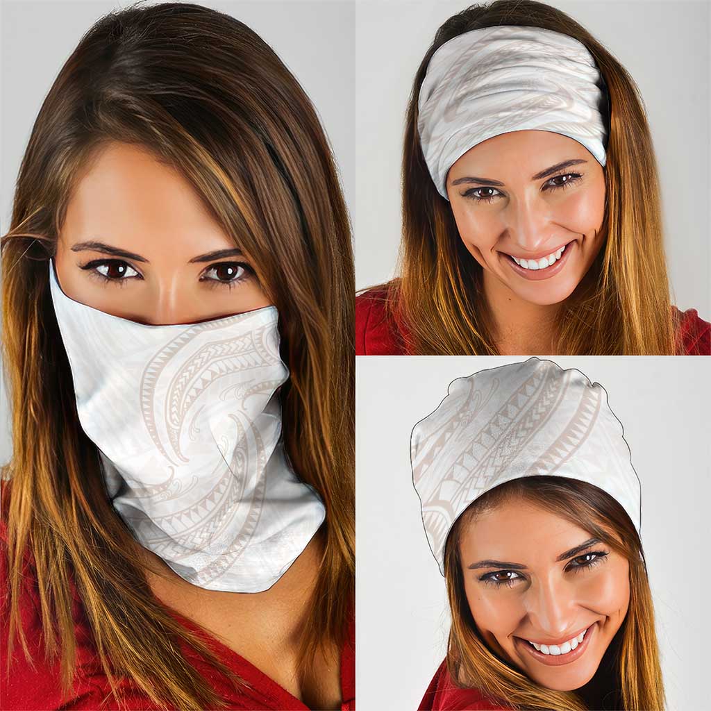 White Sunday Lotu Tamaiti Neck Gaiter Polynesian Wave Pastel Nude LT9