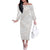 White Sunday Lotu Tamaiti Off The Shoulder Long Sleeve Dress Polynesian Wave Pastel Nude - Polynesian Pride