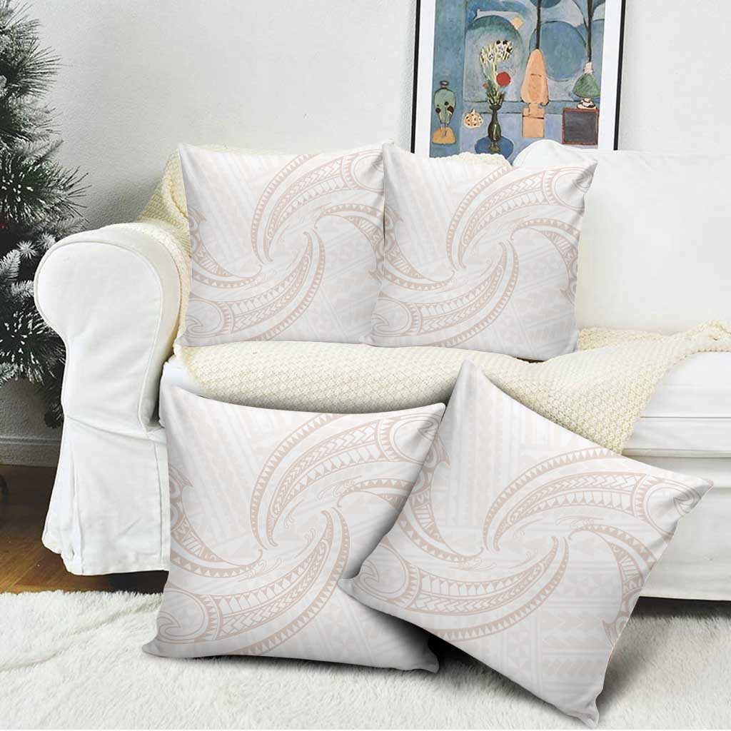 White Sunday Lotu Tamaiti Pillow Cover Polynesian Wave Pastel Nude - Polynesian Pride