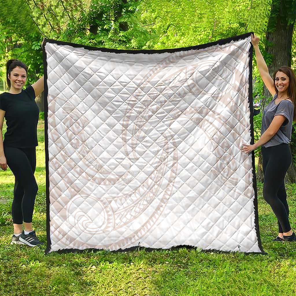 White Sunday Lotu Tamaiti Quilt Polynesian Wave Pastel Nude LT9 - Polynesian Pride