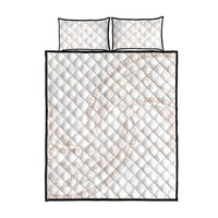 White Sunday Lotu Tamaiti Quilt Bed Set Polynesian Wave Pastel Nude - Polynesian Pride