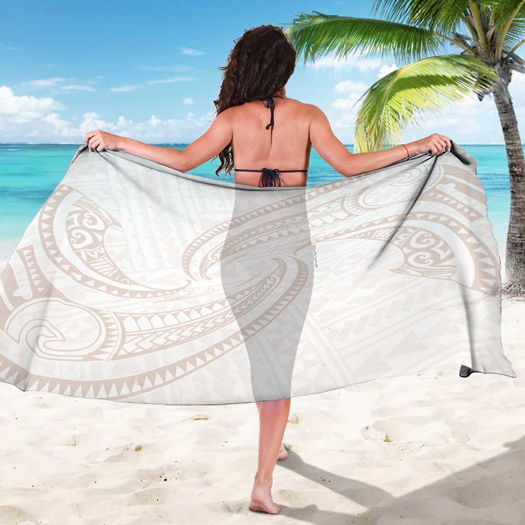 White Sunday Lotu Tamaiti Sarong Polynesian Wave Pastel Nude - Polynesian Pride