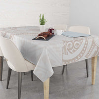 White Sunday Lotu Tamaiti Tablecloth Polynesian Wave Pastel Nude - Polynesian Pride