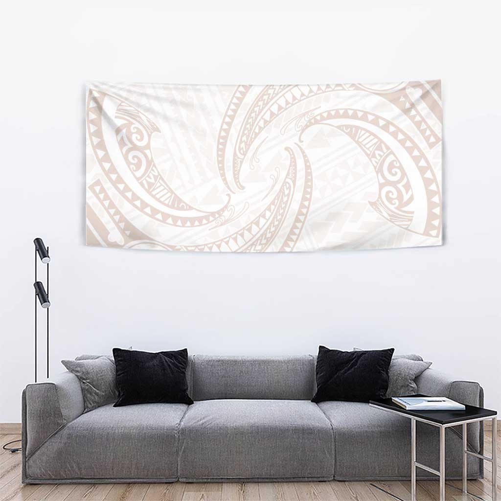 White Sunday Lotu Tamaiti Tapestry Polynesian Wave Pastel Nude - Polynesian Pride