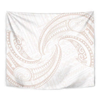 White Sunday Lotu Tamaiti Tapestry Polynesian Wave Pastel Nude - Polynesian Pride