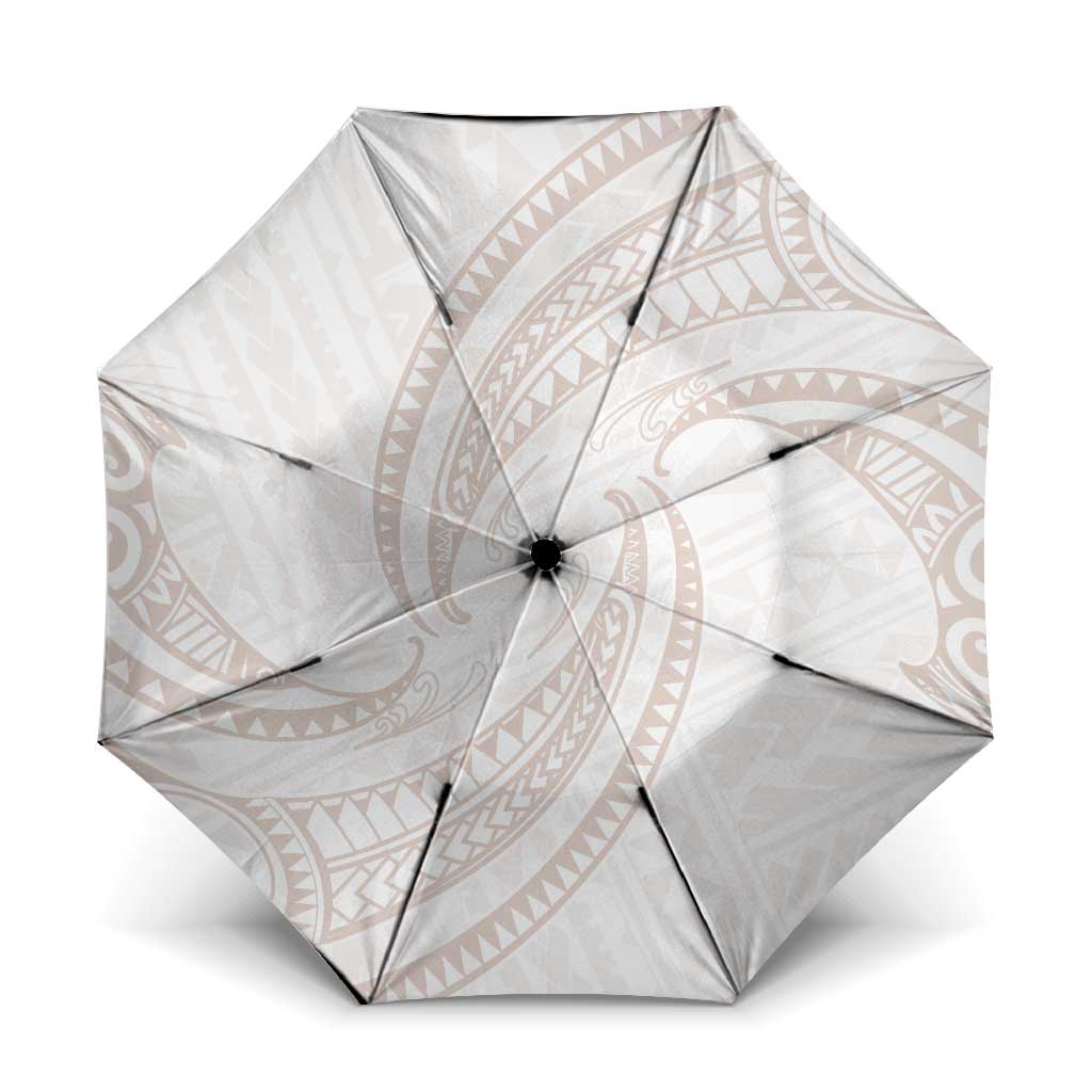 White Sunday Lotu Tamaiti Umbrella Polynesian Wave Pastel Nude - Polynesian Pride