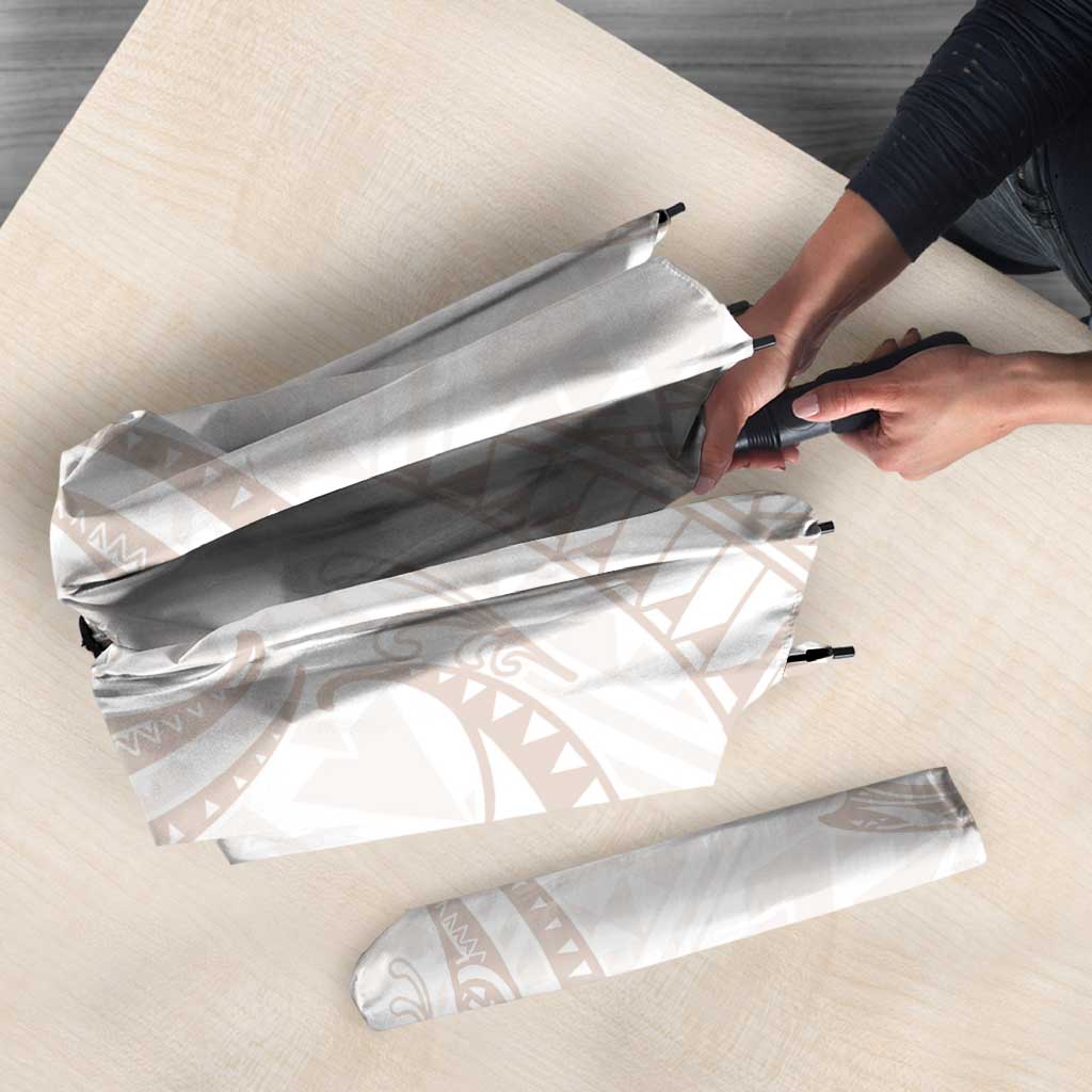 White Sunday Lotu Tamaiti Umbrella Polynesian Wave Pastel Nude - Polynesian Pride
