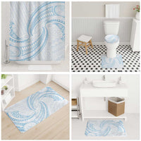 White Sunday Lotu Tamaiti Bathroom Set Polynesian Wave Pastel Sky Blue - Polynesian Pride