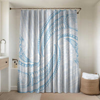 White Sunday Lotu Tamaiti Bathroom Set Polynesian Wave Pastel Sky Blue - Polynesian Pride