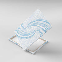 White Sunday Lotu Tamaiti Canvas Wall Art Polynesian Wave Pastel Sky Blue - Polynesian Pride