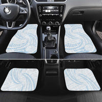 White Sunday Lotu Tamaiti Car Mats Polynesian Wave Pastel Sky Blue - Polynesian Pride