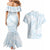 White Sunday Lotu Tamaiti Couples Matching Mermaid Dress and Hawaiian Shirt Polynesian Wave Pastel Sky Blue - Polynesian Pride