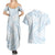 White Sunday Lotu Tamaiti Couples Matching Summer Maxi Dress and Hawaiian Shirt Polynesian Wave Pastel Sky Blue - Polynesian Pride