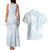 White Sunday Lotu Tamaiti Couples Matching Tank Maxi Dress and Hawaiian Shirt Polynesian Wave Pastel Sky Blue - Polynesian Pride