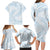 White Sunday Lotu Tamaiti Family Matching Long Sleeve Bodycon Dress and Hawaiian Shirt Polynesian Wave Pastel Sky Blue - Polynesian Pride