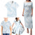 White Sunday Lotu Tamaiti Family Matching Puletasi and Hawaiian Shirt Polynesian Wave Pastel Sky Blue - Polynesian Pride