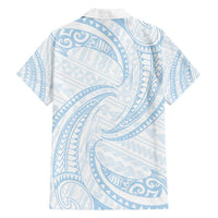 White Sunday Lotu Tamaiti Family Matching Summer Maxi Dress and Hawaiian Shirt Polynesian Wave Pastel Sky Blue LT9 - Polynesian Pride