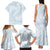 White Sunday Lotu Tamaiti Family Matching Tank Maxi Dress and Hawaiian Shirt Polynesian Wave Pastel Sky Blue - Polynesian Pride