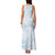 White Sunday Lotu Tamaiti Family Matching Tank Maxi Dress and Hawaiian Shirt Polynesian Wave Pastel Sky Blue - Polynesian Pride