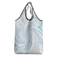 White Sunday Lotu Tamaiti Grocery Bag Polynesian Wave Pastel Sky Blue - Polynesian Pride