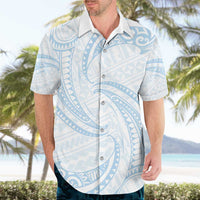 White Sunday Lotu Tamaiti Hawaiian Shirt Polynesian Wave Pastel Sky Blue - Polynesian Pride