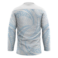 White Sunday Lotu Tamaiti Hockey Jersey Polynesian Wave Pastel Sky Blue - Polynesian Pride