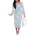 White Sunday Lotu Tamaiti Off The Shoulder Long Sleeve Dress Polynesian Wave Pastel Sky Blue - Polynesian Pride