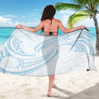 White Sunday Lotu Tamaiti Sarong Polynesian Wave Pastel Sky Blue - Polynesian Pride