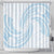 White Sunday Lotu Tamaiti Shower Curtain Polynesian Wave Pastel Sky Blue - Polynesian Pride