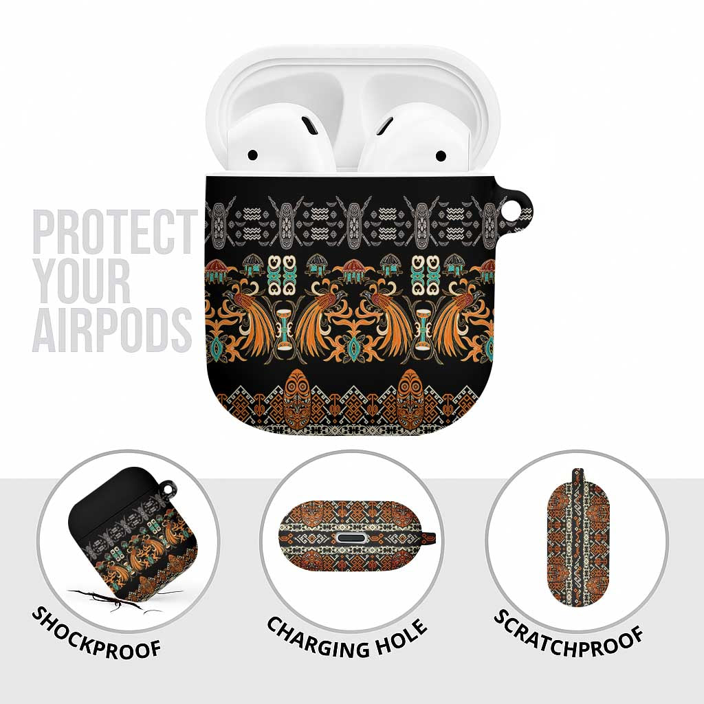 Black Batik Papua-inspired Pattern AirPods Case - Polynesian Pride