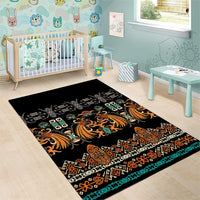Black Batik Papua-inspired Pattern Area Rug - Polynesian Pride
