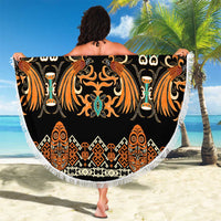 Black Batik Papua-inspired Pattern Beach Blanket - Polynesian Pride