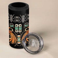 Black Batik Papua-inspired Pattern 4 in 1 Can Cooler Tumbler - Polynesian Pride
