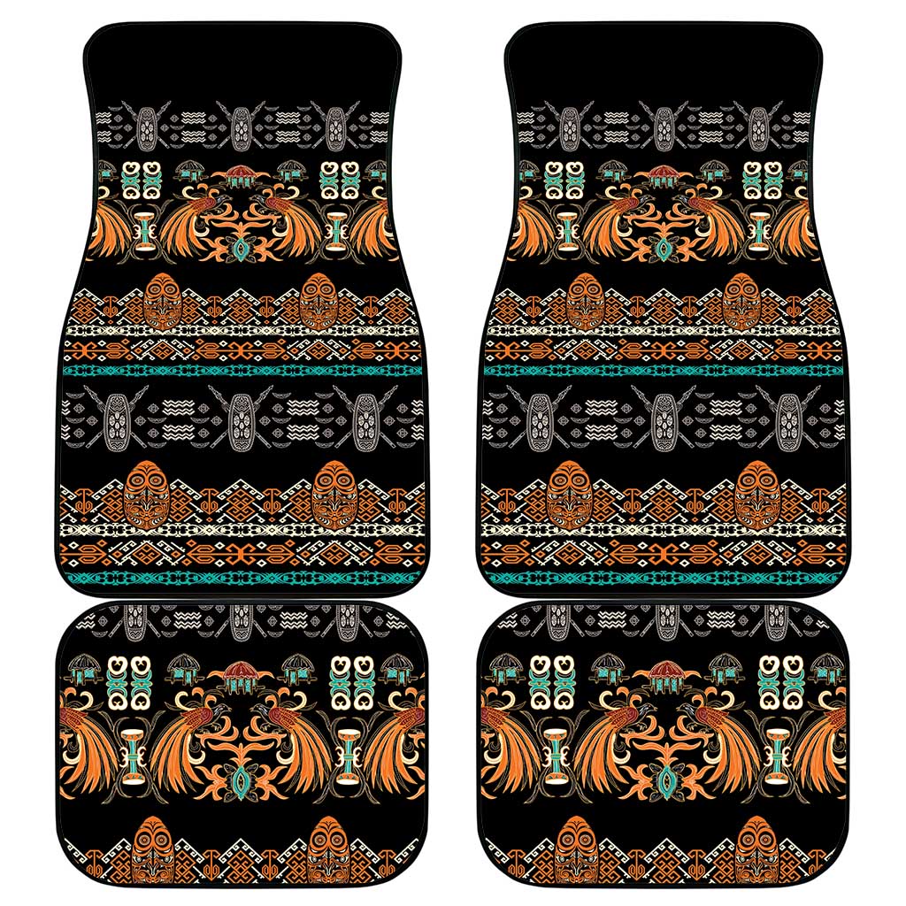 Black Batik Papua-inspired Pattern Car Mats - Polynesian Pride