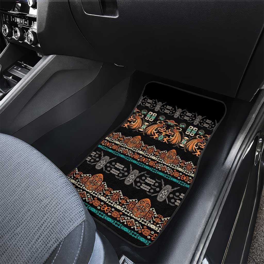 Black Batik Papua-inspired Pattern Car Mats - Polynesian Pride