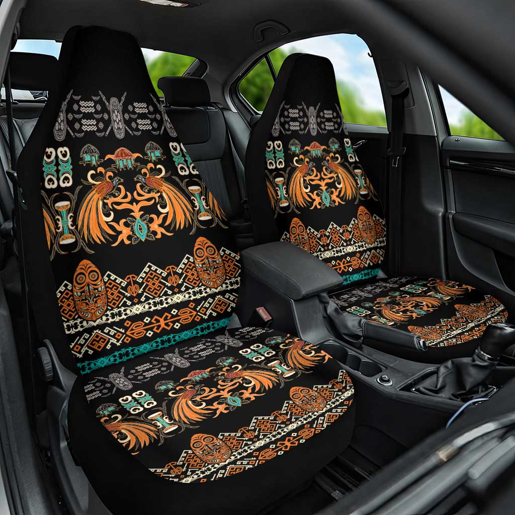 Black Batik Papua-inspired Pattern Car Seat Cover LT9 One Size Black - Polynesian Pride