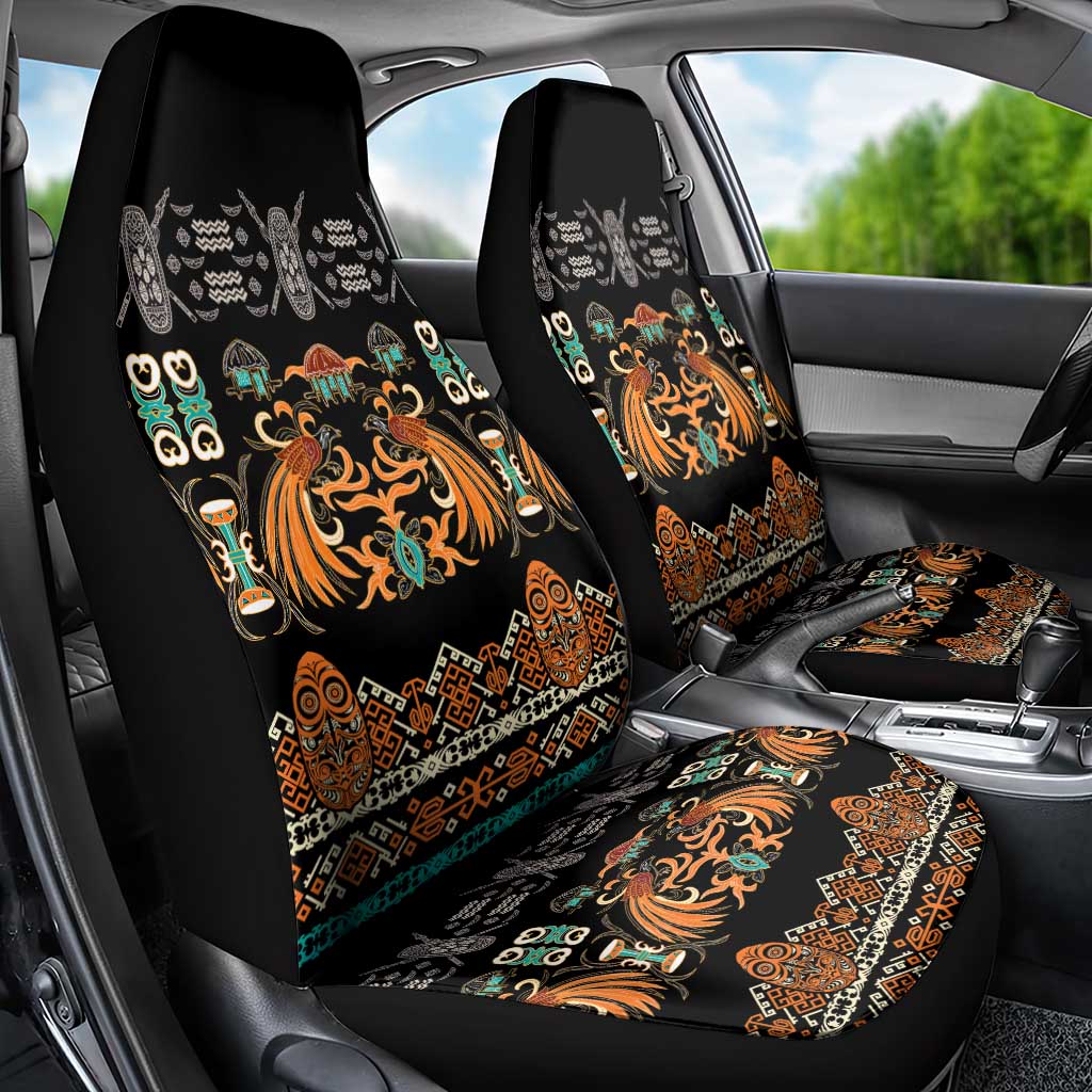 Black Batik Papua-inspired Pattern Car Seat Cover LT9 - Polynesian Pride