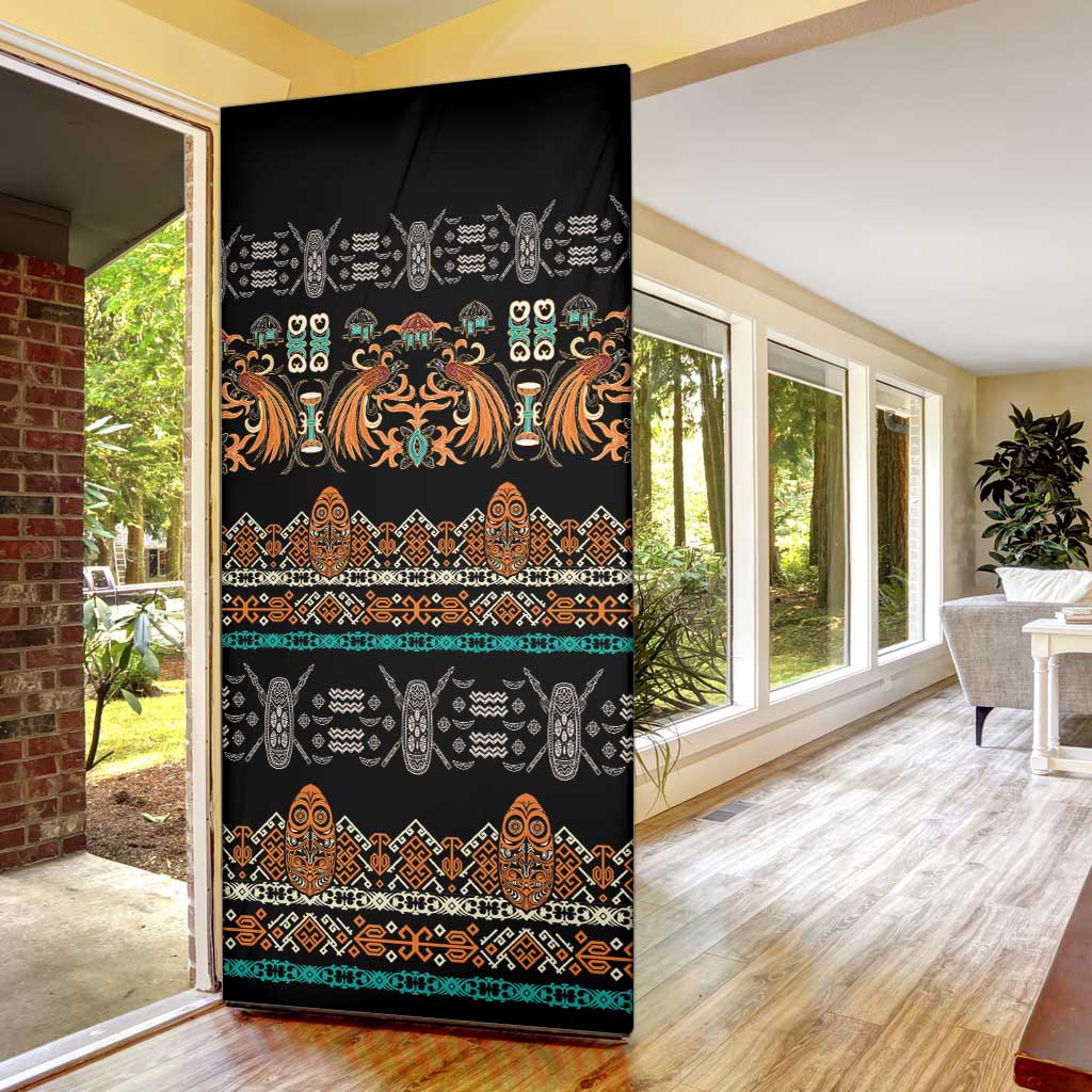 Black Batik Papua-inspired Pattern Door Cover - Polynesian Pride